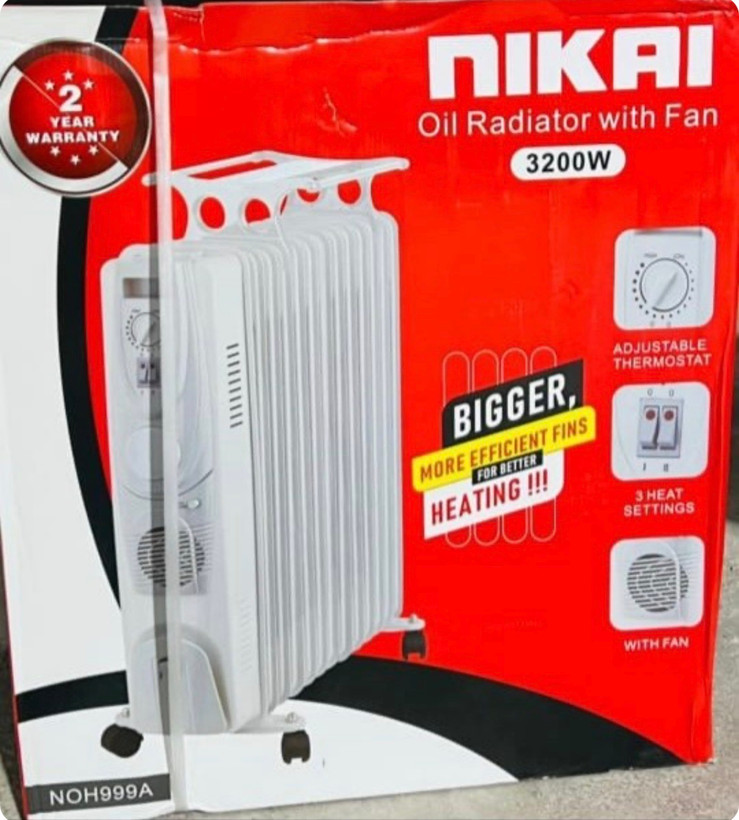 شوفاژ برقی نیکای مدل NOH844A ۱۳ پره فن دار